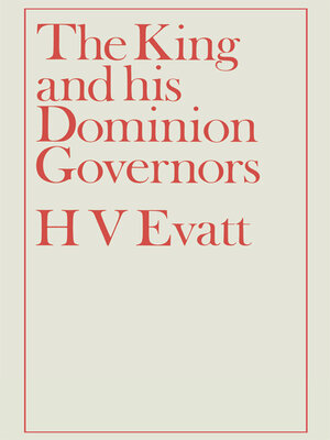 cover image of The King and His Dominion Governors, 1936